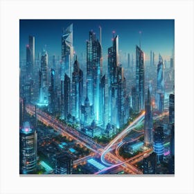 Futuristic Cityscape 114 Canvas Print