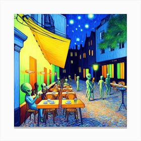 Aliens At The Cafe 2 Canvas Print