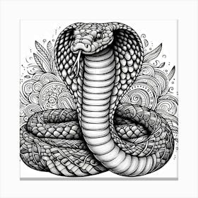 Line Art cobra 1 Canvas Print