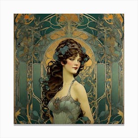 Art Nouveau poster for a fictitious film, ornate and detailed Canvas Print