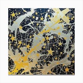 Gold And Silver Splatter Canvas Print