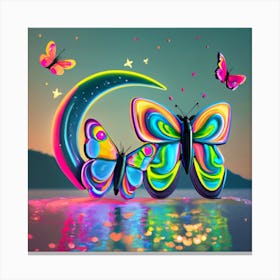 Butterflies On The Moon Canvas Print