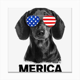 Trending Dachshund 4th Of July Merica Men American Flag Canvas Print