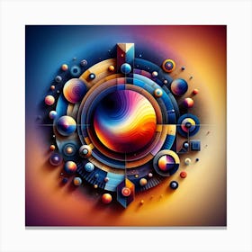 Cosmic Symphony A Dance Of Shapes And Hues Canvas Print