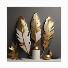 Golden feathers 3 Canvas Print