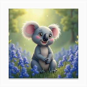 Koala In A Field Of Bluebells 1 Canvas Print