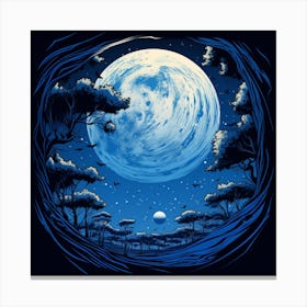 Full Moon In The Forest Canvas Print