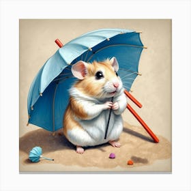 Hamster On The Beach 3 Canvas Print