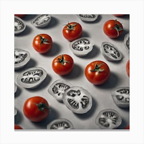 Sliced Tomatoes Canvas Print