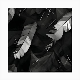 Black And White Feathers Canvas Print