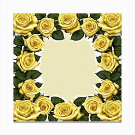 Yellow Roses Frame 15 Canvas Print