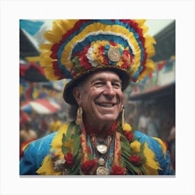 Man In A Colorful Hat Canvas Print