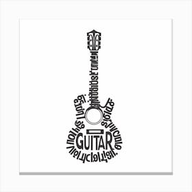 Guitar Word Art Canvas Print