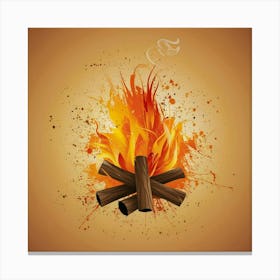 Campfire Vector Canvas Print