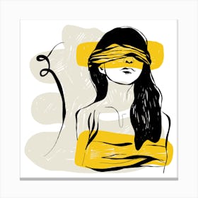 Blindfolded Woman Canvas Print