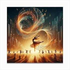 Abstract Dancers In The City Canvas Print