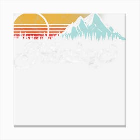 Retro Vibe Maine Vintage Mountains & Sun Canvas Print