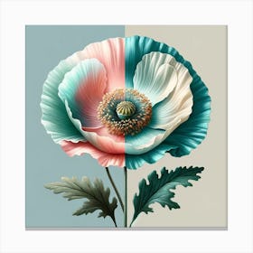 Title: "Spectrum of Elegance: Multicolored Poppy Artwork"Description: "Discover 'Spectrum of Elegance,' a captivating poppy flower artwork, featuring a kaleidoscope of colors including metallic red, bold blue, and vibrant green. Perfect for modern home decor, this piece embodies minimalist beauty and color symbolism, ideal for art enthusiasts and interior designers seeking unique floral prints Canvas Print