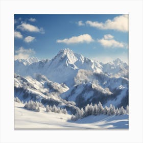 964738 Breathtaking View Of A Snowy Mountain Range, With Xl 1024 V1 0 Canvas Print