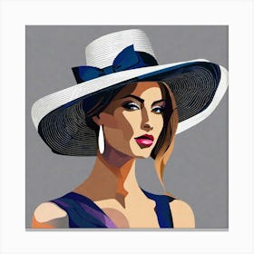 Woman In A Hat 23 Canvas Print