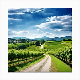 Plant Green Tree Grass Texture Scenic Rural City Farm Building Lane Road Background Clo (4) Canvas Print