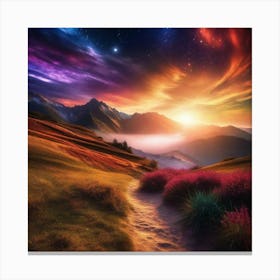 Sunset In The Mountains 52 Canvas Print