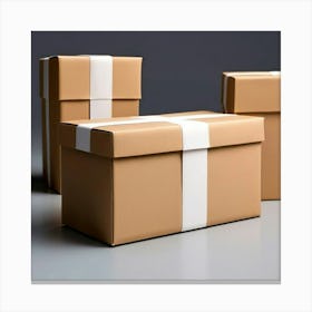 Three Brown Boxes Canvas Print