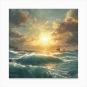 Sea Sun Art Print Canvas Print