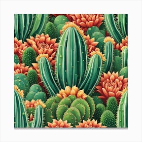 Cactus Seamless Pattern 4 Canvas Print
