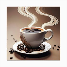 Coffee Cup With Steam 2 Canvas Print