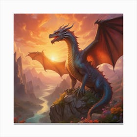 Dragon In The Sunset 1 Canvas Print