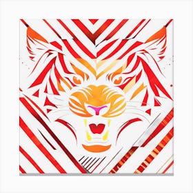 A Silhouette Design Of A Tiger T Shirt Art 3d Vector Art Cute And Quirky Bright Bold Colorful B Canvas Print