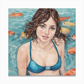 Girl In A Bikini Canvas Print