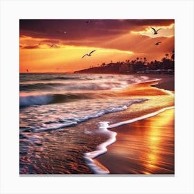 Sunset At The Beach 358 Canvas Print