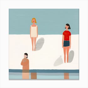 Tiny People At The Pool Illustration 7 Canvas Print