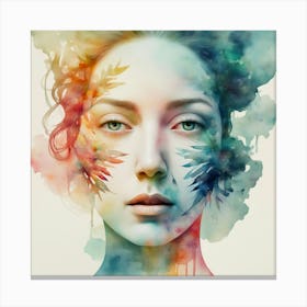 Watercolor Of A Woman 10 Canvas Print