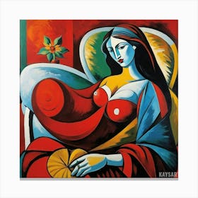 Woman In Red Canvas Print