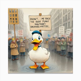 Don'T Face The Funny Duck Canvas Print