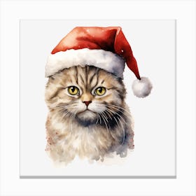 Cat In Santa Hat 1 Canvas Print