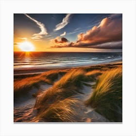 Sunset On The Beach 1058 Canvas Print