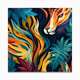 Tiger In The Jungle Canvas Print