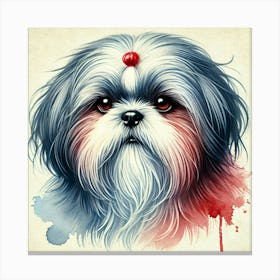 Watercolor Shih Tzu 1 Canvas Print