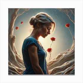 Girl In The Forest 4 Canvas Print