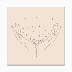 Hands Line Art Print Canvas Print