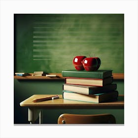 Apples On A Desk Canvas Print