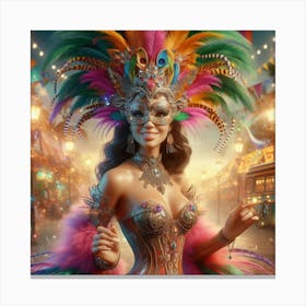 Carnival Woman Canvas Print