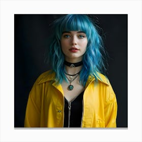 Blue Haired Girl 1 Canvas Print