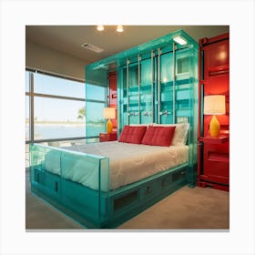 Bedroom With Shipping Containers Canvas Print
