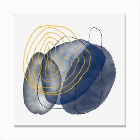 Blue And Gold Circle Canvas Print