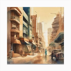 City On The Water Canvas Print